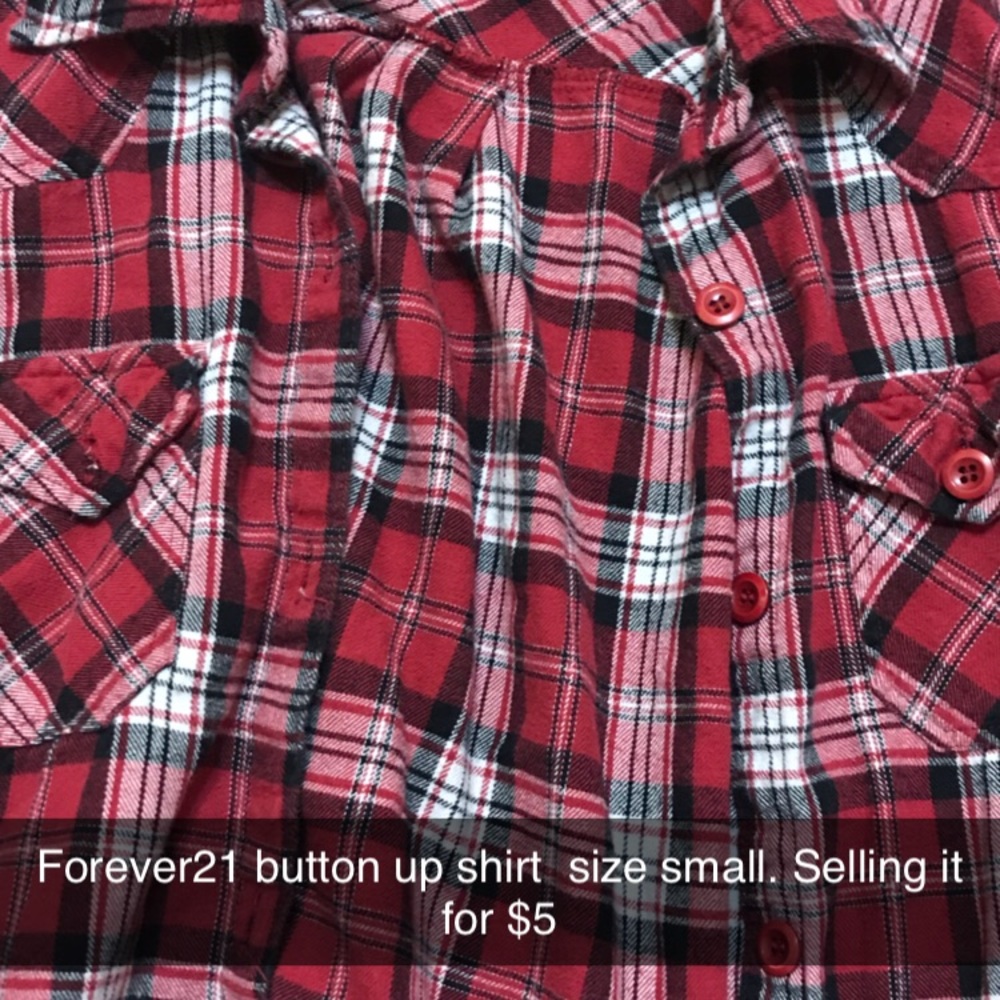 Red button up shirt